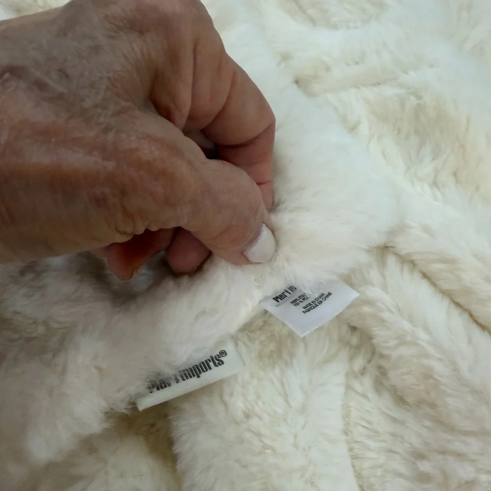 Pier 1 Cream Plush Blanket